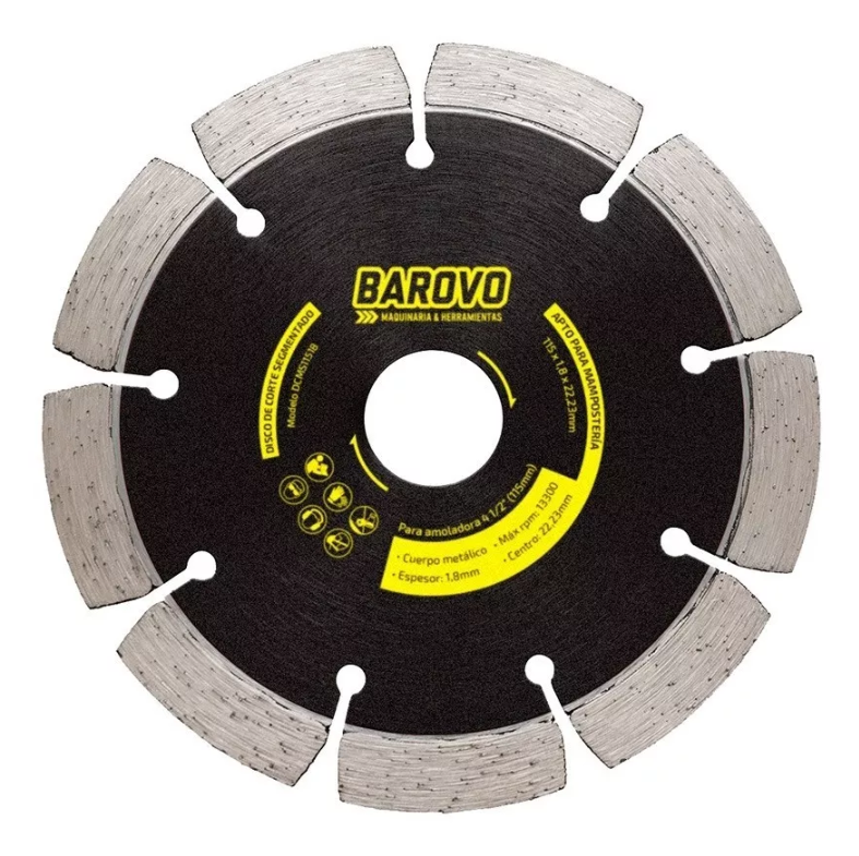 DISCO DIAMANTADO 115MM SEGMENTADO BAROVO 