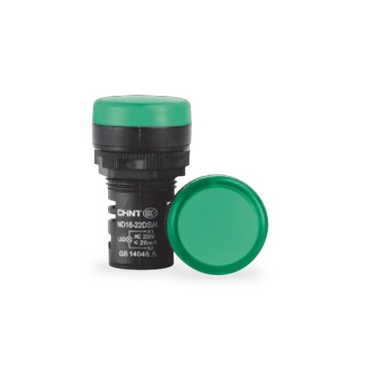 OJO DE BUEY LED Ø22 VERDE 220VCA CHINT